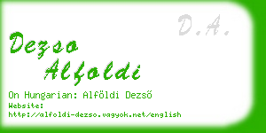 dezso alfoldi business card