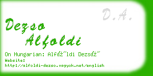 dezso alfoldi business card